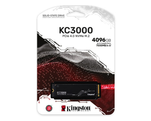 Накопичувач SSD M.2 Kingston KC3000 4096GB NVMe 2280 PCIe 4.0 x4 3D NAND TLC (SKC3000D/4096G)