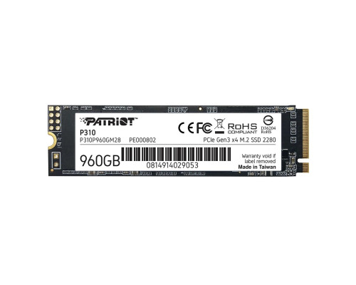 SSD M.2 Patriot P310 960GB NVMe 2280 PCIe 3.0x4 3D NAND TLC (P310P960GM28)