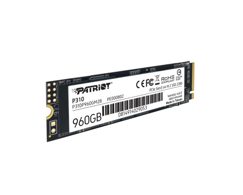 SSD M.2 Patriot P310 960GB NVMe 2280 PCIe 3.0x4 3D NAND TLC (P310P960GM28)