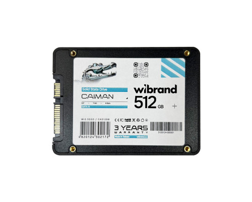 SSD Wibrand Caiman 512GB 2.5" 7mm SATAIII Bulk (WI2.5SSD/CA512GB)