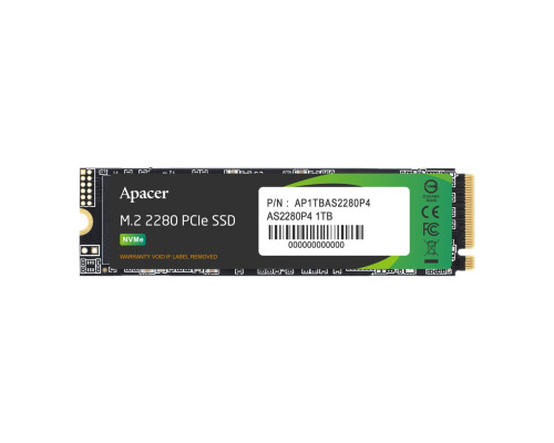 Накопичувач SSD M.2 Apacer AS2280P4 1TB 2280 PCIe 3.0x4 NVMe 3D TLC Read/Write: 3000/2000 MB/sec (AP1TBAS2280P4-1)