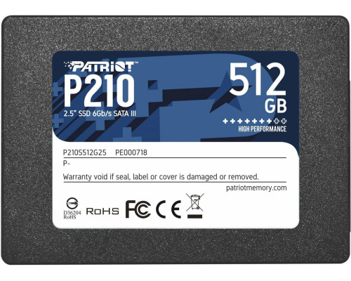 SSD Patriot P210 512GB 2.5" 7mm SATAIII 3D QLC (P210S512G25)