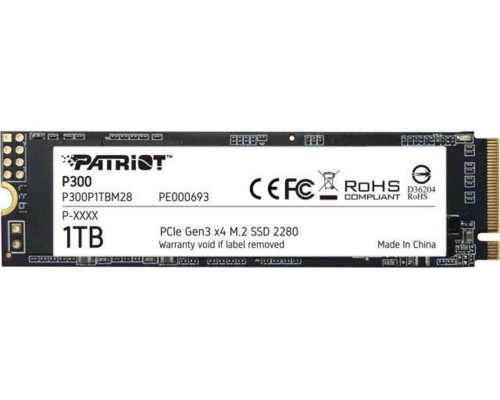 SSD M.2 Patriot P300 1TB NVMe 2280 PCIe 3.0x4 3D NAND TLC (P300P1TBM28)