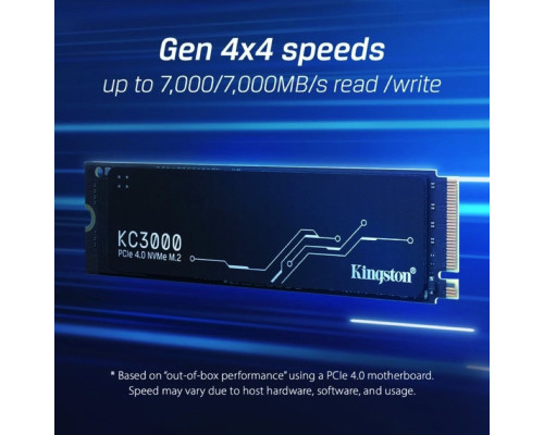 Накопичувач SSD M.2 Kingston KC3000 2048GB NVMe 2280 PCIe 4.0 x4 3D NAND TLC (SKC3000D/2048G)