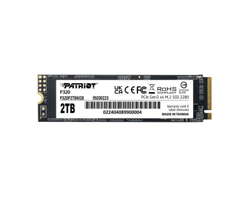 SSD M.2 Patriot P320 2TB NVMe 2280 Gen3.0 x4 3D TLC (P320P2TBM28)