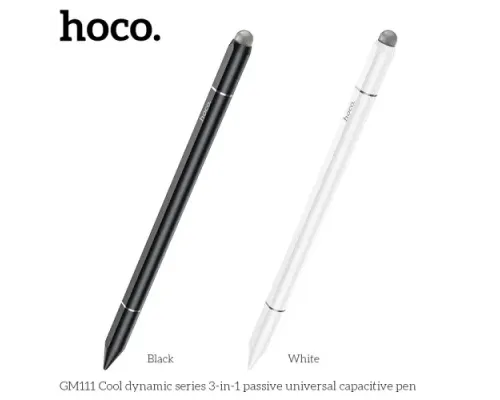 Стілус HOCO GM111 Cool dynamic series 3-in-1 passive universal capacitive pen Black mag-6942007619387145607