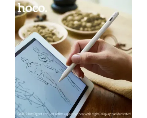 Стілус HOCO GM112 Intelligent anti-lost active capacitive pen with digital display pad dedicat White mag-6942007634588146733
