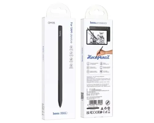 Стілус HOCO GM115 Smart SAM special active capacitive pen Black mag-6942007674584153731