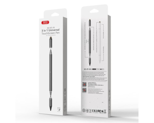 Стілус XO ST-10 3 in 1touch-sensitive Capacitor Pen чорний mag-6920680807154134569
