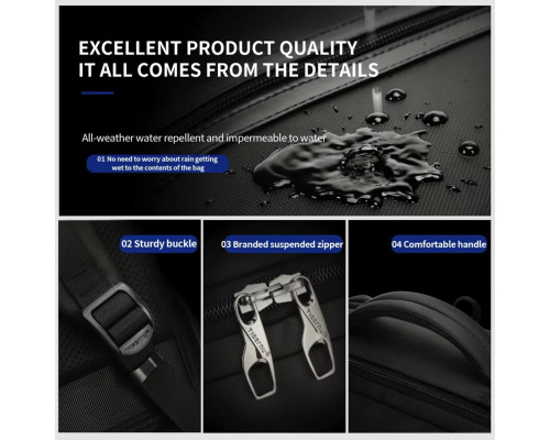 Рюкзак Tigernu T-B9600 15.6" Black