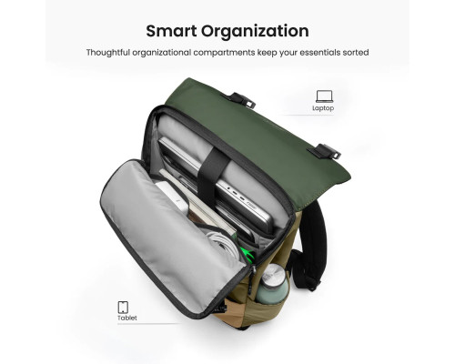 Рюкзак Tomtoc Slash-T64 Flip Laptop Backpack Green 15.6 Inch/18L (T64M1T1GC)