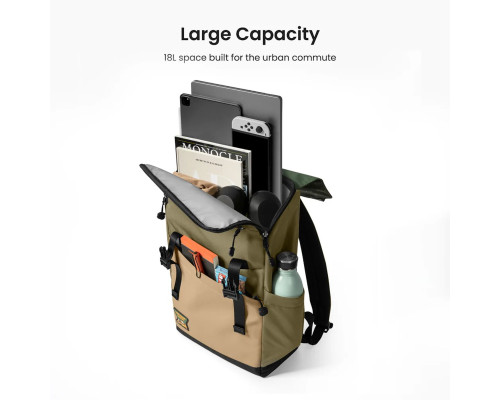 Рюкзак Tomtoc Slash-T64 Flip Laptop Backpack Green 15.6 Inch/18L (T64M1T1GC)