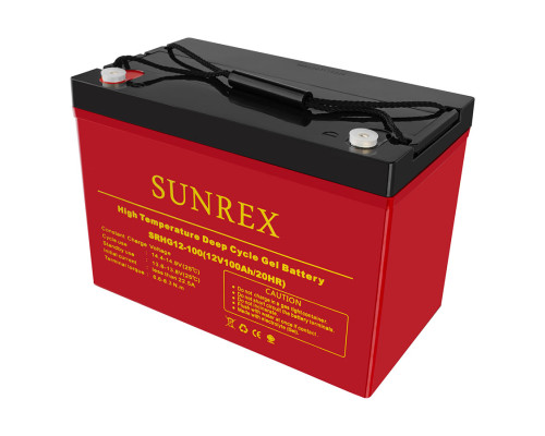 Акумуляторна батарея SUNREX SRHG12-100, Ємність: 100Ah, 12V, 30.2kg, гелевий, розміри: 307х169х211мм (ДБЖ UPS) NBB-134400