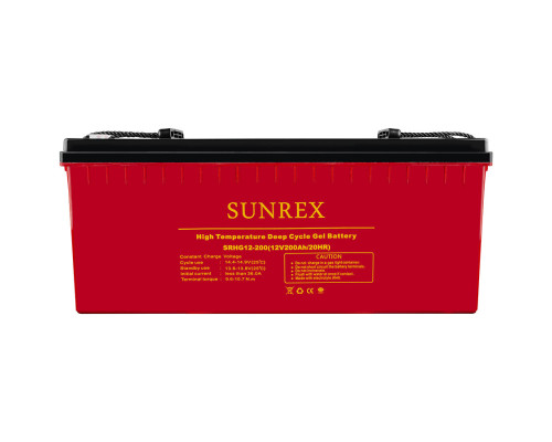 Акумуляторна батарея SUNREX SRHG12-200, Ємність: 200Ah, 12V, 58.7kg, гелевий, розміри: 532х206х215мм (ДБЖ UPS) NBB-134401