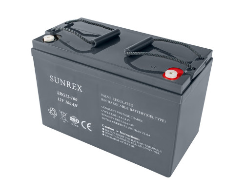 Акумуляторна батарея SUNREX SRG12-100, Ємність: 100Ah, 12V, 29.5kg, гелевий, розміри: 331х174х214мм (ДБЖ UPS) NBB-99170