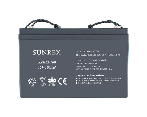 Акумуляторна батарея SUNREX SRG12-100, Ємність: 100Ah, 12V, 29.5kg, гелевий, розміри: 331х174х214мм (ДБЖ UPS) NBB-99170