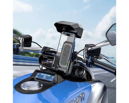 Велотримач для телефона HOCO H31 Wild Wolf bicycle motorcycle universal holder Black (6942007614450)