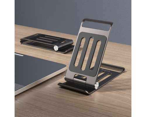 Тримач для мобільного HOCO PH49 Elegant metal folding desktop holder Gray