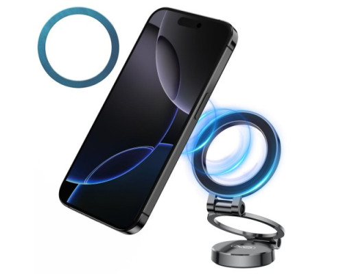 Автотримач XO C161 Apple magsafe magnetic tri-fold phone holder (with magnet ring) чорний mag-6975837581661136242