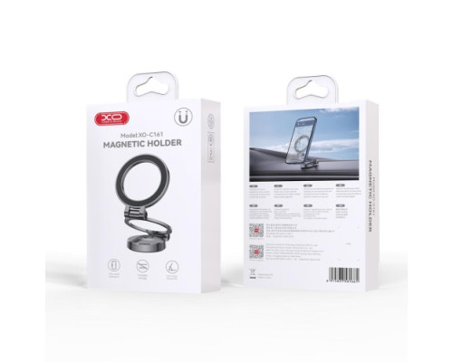 Автотримач XO C161 Apple magsafe magnetic tri-fold phone holder (with magnet ring) чорний mag-6975837581661136242