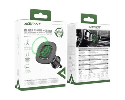 Бездротовий АЗП ACEFAST D46 MagSafe wireless charging car holder for air vent Black mag-6974316284109153299
