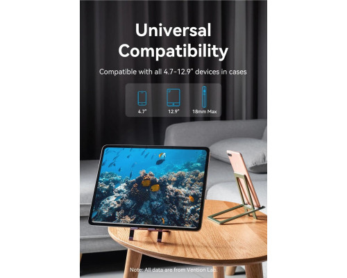 Тримач для телефону Vention Portable Cell Phone Stand Holder for Desk Aluminum Alloy Type Gray (KCZH0)