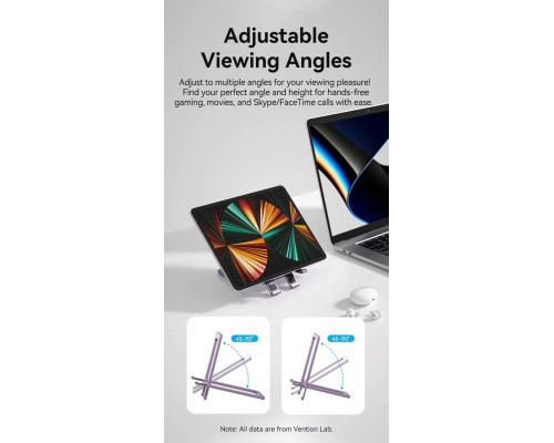 Тримач для телефону Vention Portable Cell Phone Stand Holder for Desk Aluminum Alloy Type Gray (KCZH0)