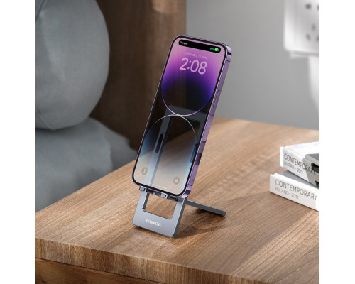 Тримач для мобільного BOROFONE BH112 Kerry metal folding desktop stand Metal Gray