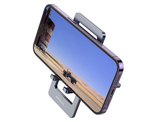 Тримач для мобільного BOROFONE BH112 Kerry metal folding desktop stand Metal Gray
