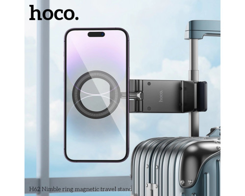 Тримач для телефона HOCO H62 Nimble ring magnetic travel stand Black (6942007639248)