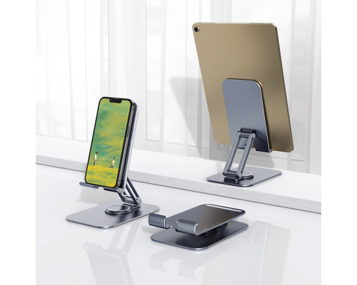 Тримач для мобільного HOCO PH50 Plus Ivey dual axis rotating metal tablet desktop holder