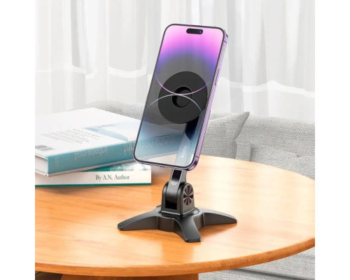 Тримач для мобільного HOCO HD2 Joy ring magnetic desktop stand Black
