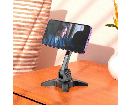 Тримач для мобільного HOCO HD2 Joy ring magnetic desktop stand Black