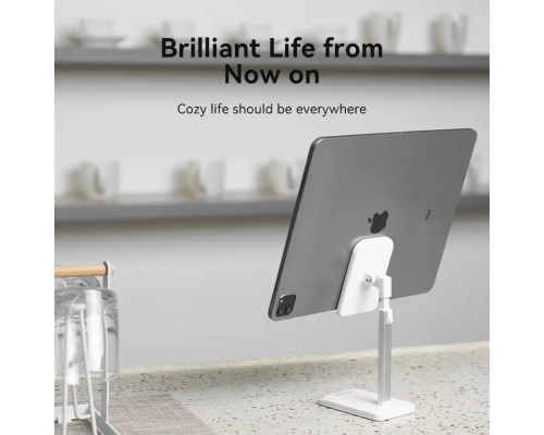 Тримач для телефону Height Adjustable Desktop Cell Phone Stand White Aluminum Alloy Type (KCQW0)