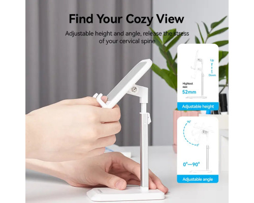 Тримач для телефону Height Adjustable Desktop Cell Phone Stand White Aluminum Alloy Type (KCQW0)
