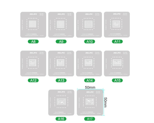 Тримач BGA трафаретів RELIFE RL-601MA та набір трафаретів(CPU A8-A18 Pro) PLS-00-00154395