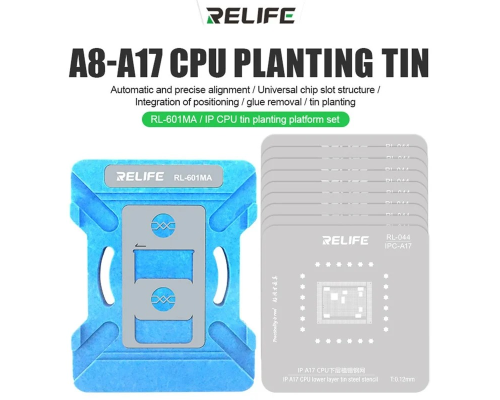 Тримач BGA трафаретів RELIFE RL-601MA та набір трафаретів(CPU A8-A18 Pro) PLS-00-00154395