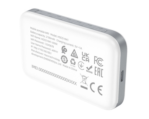 Модем Hoco HI41 Portable Mobile WiFi Transmitter (free sim) Колір Білий 6942007647984 ma37179_3610614