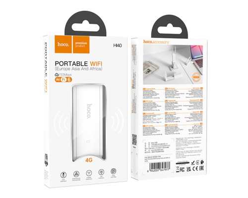 Модем Hoco HI40 Portable Mobile WiFi Transmitter (free sim) Колір Білий 6942007647977 ma37180_3610615
