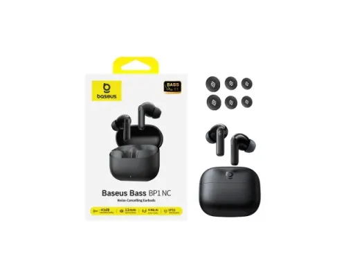 Навушники Baseus Bass BP1 NC In-Ear True Wireless Earbuds Black A0010704 mag-6953156212992154221