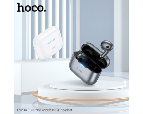 Навушники бездротові HOCO EW34 Full true wireless BT headset Metal Gray mag-6931474791047140071