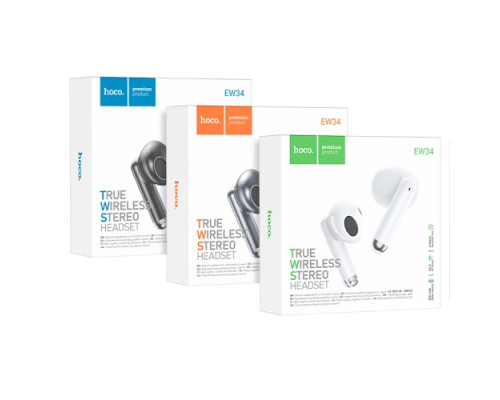 Навушники бездротові HOCO EW34 Full true wireless BT headset Metal Gray mag-6931474791047140071