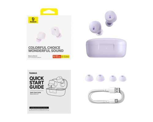 Навушники Baseus Bowie E18 True Wireless Earphones Purple A00023800533-00 mag-693217265723956161
