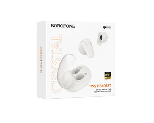 Навушники бездротові BOROFONE BW54 Lucky true wireless BT headset TWS білі mag-694199111134130037
