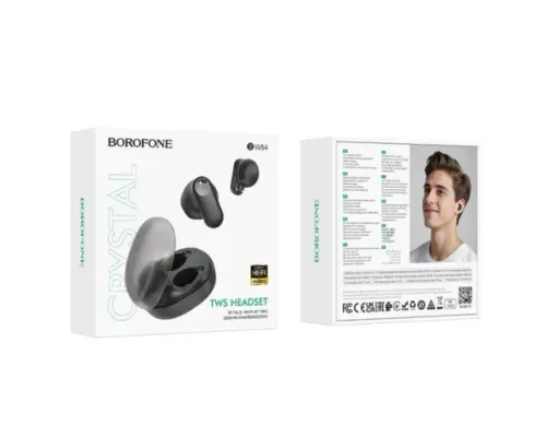 Навушники бездротові BOROFONE BW54 Lucky true wireless BT headset TWS чорні mag-6941991111334145945