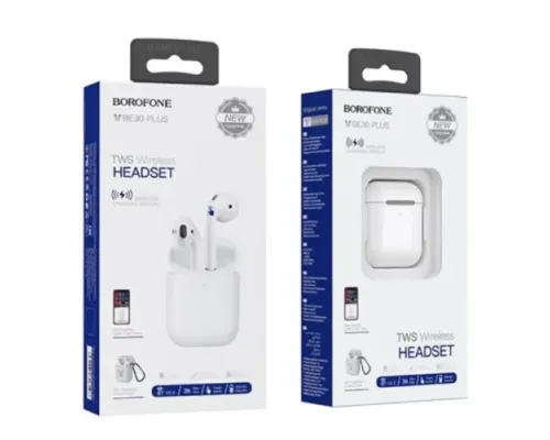 Навушники бездротові BOROFONE BE30 Plus TWS білі mag-6941991114625144898