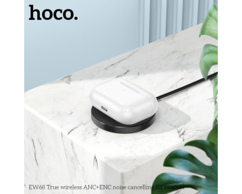 Навушники бездротові HOCO EW68 True wireless ANC+ENC noise cancelling BT5.3/7hours White mag-6942007635554133874