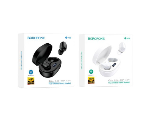 Навушники бездротові BOROFONE BW06 Manner true TWS білі mag-6974443380477140490
