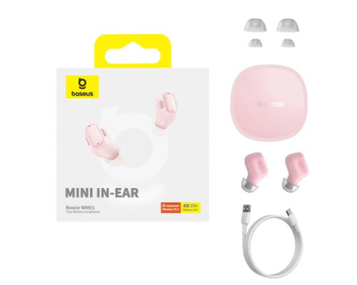 Навушники Baseus Bowie WM01 True Wireless Earphones Pink NGTW370004 mag-693217262840654393