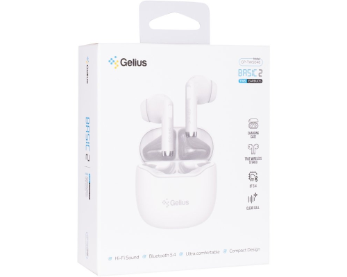 Навушники bluetooth Gelius Basic 2 GP-TWS048 white PLS-00-00161791